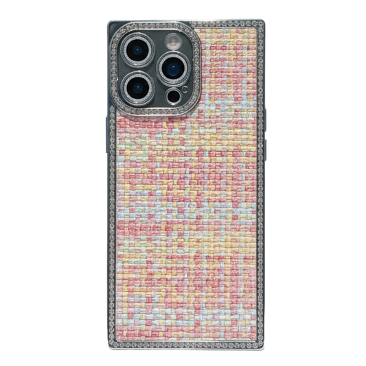 Glitter Lens Glass Diamond Woven Phone Case
