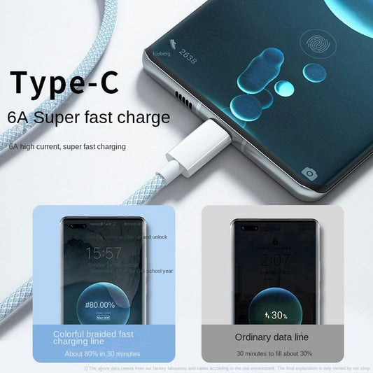 Braided Weaving One-to-Three 66W Fast Charging Type-C (CA206)