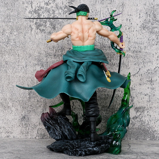 One Pieces Action Figure - Zoro Samurai Sword 3 Heads Replaceable (32cm)