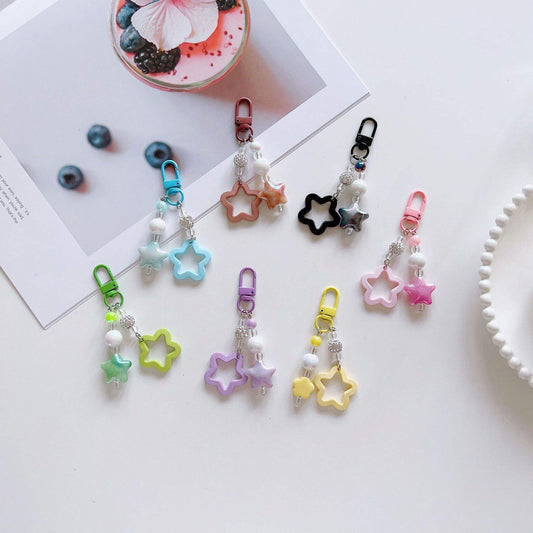 Colorful star keychain (KC404) - Multiple Colors (Add Top 3 Wishlist in Notes)
