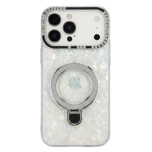 Round Edged Shell Diamond Inlaid Magnetic Holder Stand
