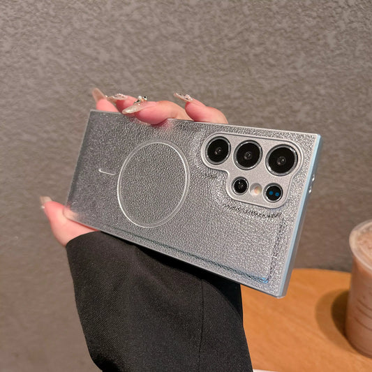 Magnetic Leather Samsung Phone Case