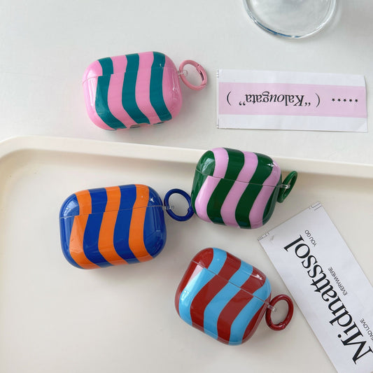 Wave Stripes Glossy Headset Airpods Case