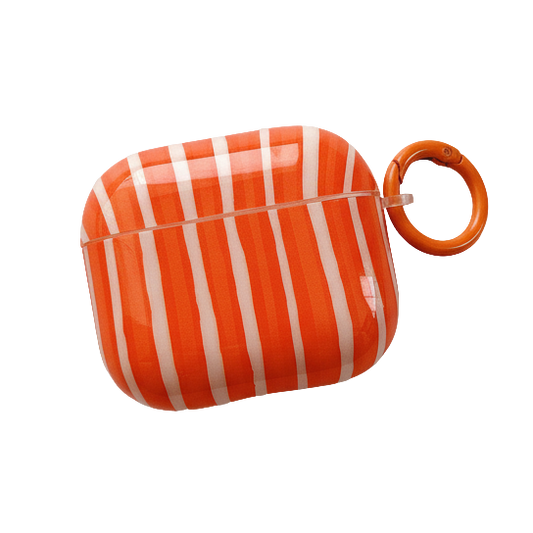 Fashion Color Collision Striped Glossy AirPods Case